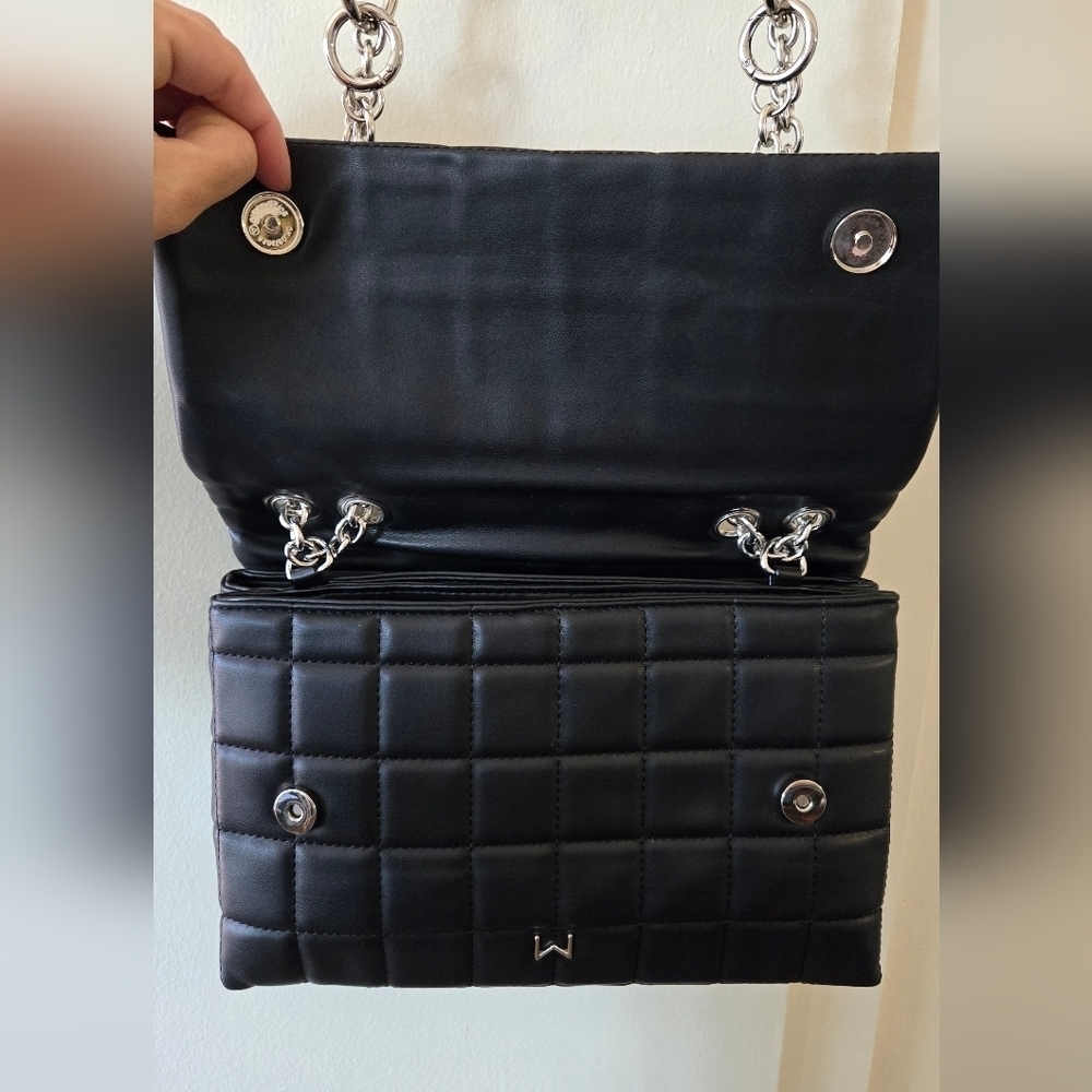 House of Want Black Vegan, Quilted Shoulder Hand Bag NWT - Picture 8 of 14